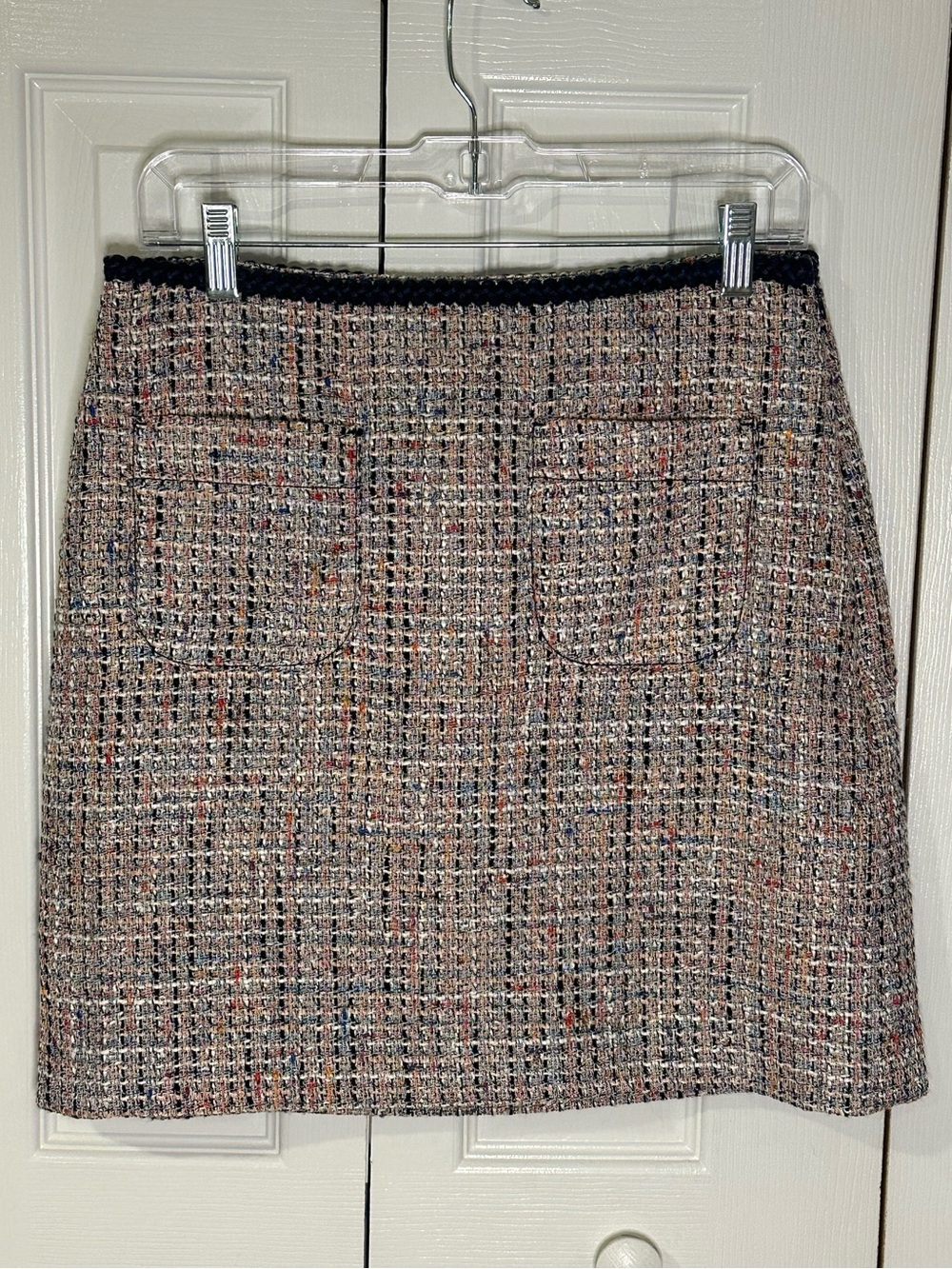 LOFT Multicolor Tweed Mini Skirt with Front Pockets